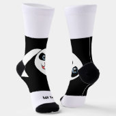Chaussette Ours Panda Mignon photo ajouter texte Équipage de  (Angulaire)