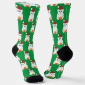 Chaussette Ours polaire Noël Père Noël mignon motif Votre nom (Angulaire)