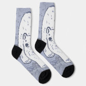 Chaussette Ours polaire sur la peinture sur glace - Art origi (Droite)