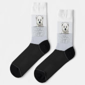 Chaussette Ours regardant sur le mur, tons blancs (Gauche)