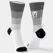 Chaussette Ours regardant sur le mur, Tons gris (Angulaire)