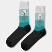 Chaussette Ours regardant sur le mur, tons Turquoises (Gauche)