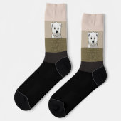 Chaussette Ours surplombant le mur, tons beige et foncé (Gauche)