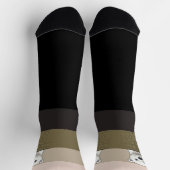 Chaussette Ours surplombant le mur, tons beige et foncé (Haut)