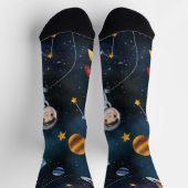 Chaussette Outer Space Travel Galaxy Stars Moon (Haut)