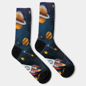 Chaussette Outer Space Travel Galaxy Stars Moon (Droite)