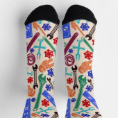 Chaussette Outils de plomberie, Motif de plomberie multicoule (Haut)