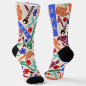 Chaussette Outils de plomberie, Motif de plomberie multicoule (Angulaire)