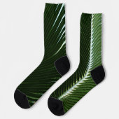 Chaussette Overlapping Palm Fronds Tropical Green Abstract (Gauche)