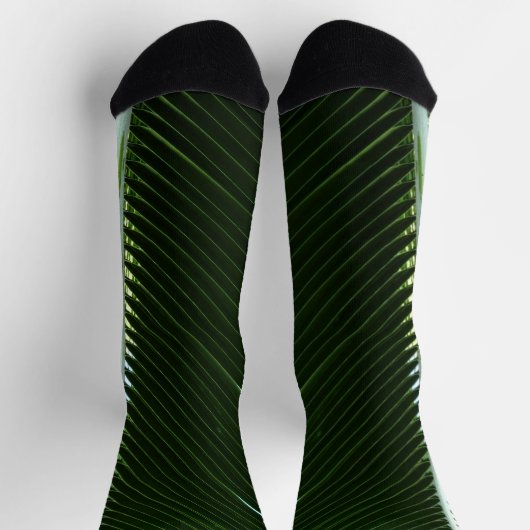Chaussette Overlapping Palm Fronds Tropical Green Abstract (Haut)