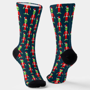 Chaussette OVNI Ho Père alien de Noël Motif