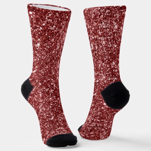 Chaussette Paillettes Rouge Foncé Luxe (Angulaire)