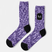 Chaussette Paillettes violet ultra violet monogramme (Gauche)