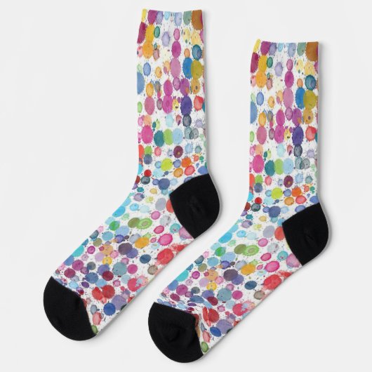 Chaussette Paint Splatter Colorful Dots (Gauche)