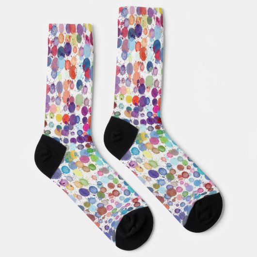 Chaussette Paint Splatter Colorful Dots (Droite)