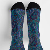 Chaussette Paisley Blue Indian Boho Motif (Haut)