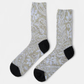 Chaussette Paisley en beige et blanc (Gauche)