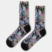 Chaussette Paisley ethnique coloré motif (Gauche)