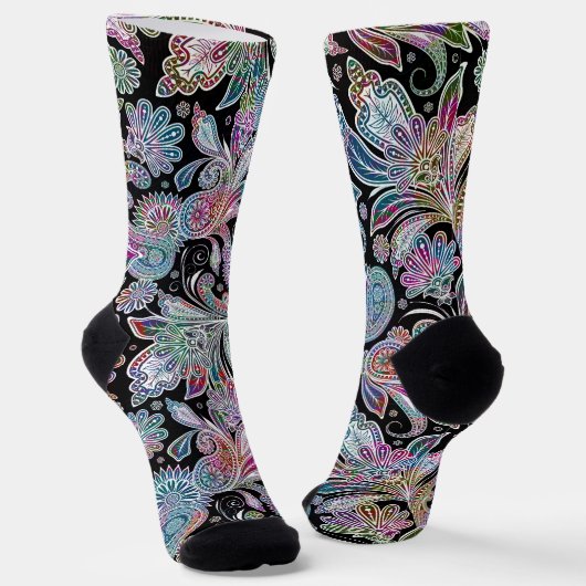 Chaussette Paisley ethnique coloré motif (Angulaire)