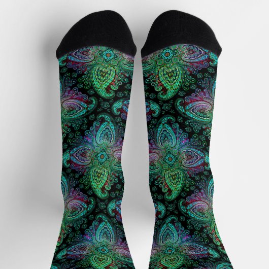 Chaussette Paisley Turquoise (Haut)