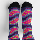 Chaussette Paisley violet rose (Haut)
