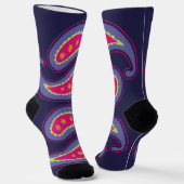 Chaussette Paisley violet rose (Angulaire)