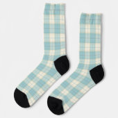 Chaussette Pale Bleu & Blanc Tartan Plaid (Gauche)