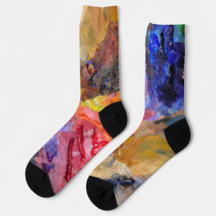 Chaussette Palette de couleurs de peintre artistique