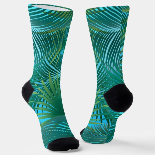 Chaussette Palmier Tropical Feuille Jungle Green (Angulaire)