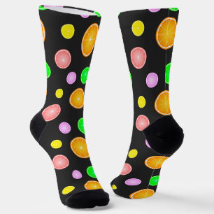Chaussette Pamplemousse de citron orange motif d'été
