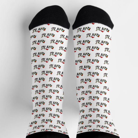 Chaussette Pandas de Noël (Haut)