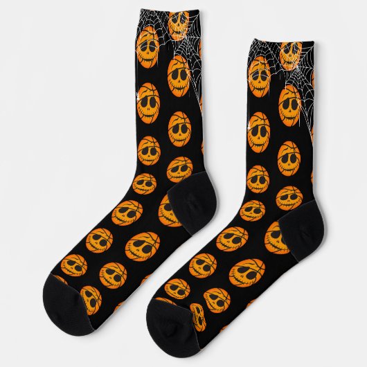 Chaussette Panier d'Halloween Bick ou cadeau de basket-ball (Gauche)