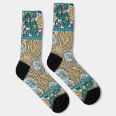 Chaussette papier peint bleu art nouveau cyclamen (Droite)