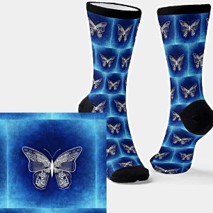 Chaussette Papillon Abstrait en bleu