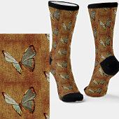 Chaussette Papillon Abstrait sur Brown