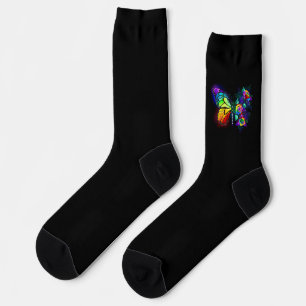 Chaussette Papillon arc-en-ciel