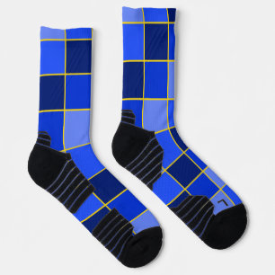 Chaussette Papillon bleu Karner Chèques surdimensionnés Bleu 