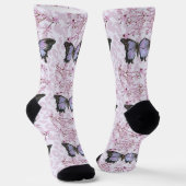 Chaussette papillon et rose (Angulaire)