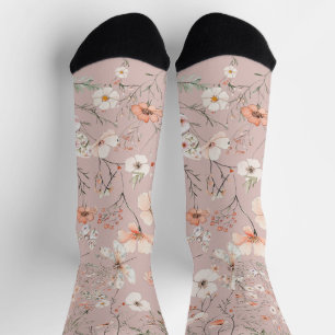 Chaussette Papillon floral Fleur sauvage Boho