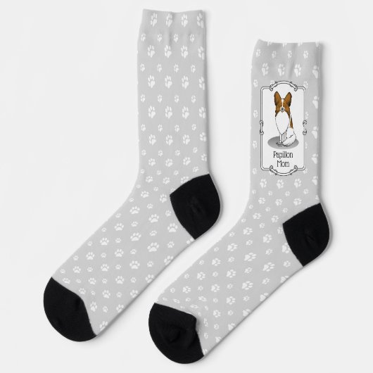 Chaussette Papillon Maman Pap Maman (blanc & sable) Mignonne (Gauche)