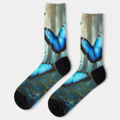 Chaussette Papillon Morpho Bleu (Gauche)