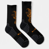 Chaussette Papillon Orange Imprimé Ajouter Texte Hommes Femme (Droite)