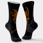 Chaussette Papillon Orange Imprimé Ajouter Texte Hommes Femme (Angulaire)
