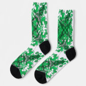 Chaussette papillon psychédélique Abstrait de mandala vert (Gauche)