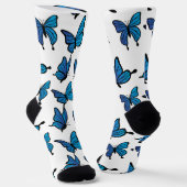 Chaussette Papillons bleus Abstraits sans fil numérique (Angulaire)