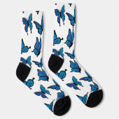 Chaussette Papillons bleus Abstraits sans fil numérique (Droite)