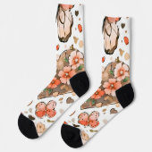 Chaussette Papillons, Coeurs et Fleurs (Gauche)