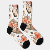 Chaussette Papillons, Coeurs et Fleurs (Droite)