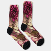 Chaussette Papillons Et Roses De Collage Décoratifs (Droite)