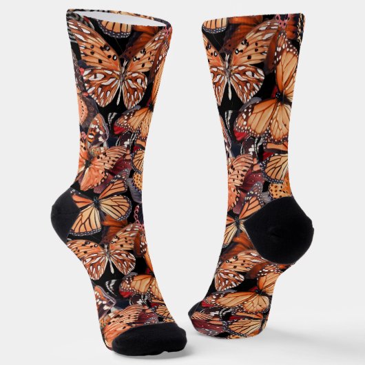 Chaussette Papillons orange (Angulaire)